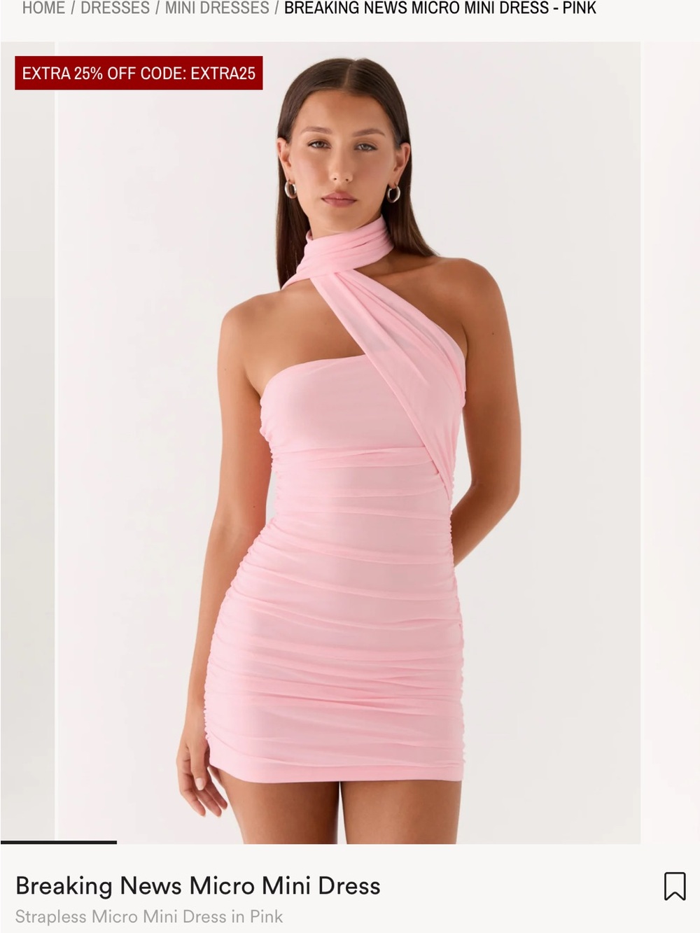 Peppermayo Micro Mini Dress - Pink Size 6
